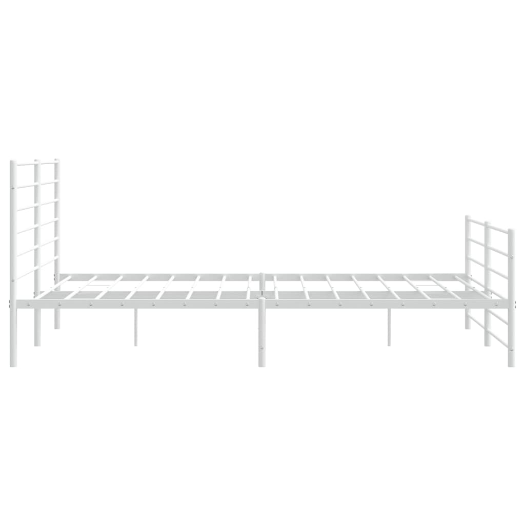 Giroletto con Testiera e Pediera Metallo Bianco 200x200 cm