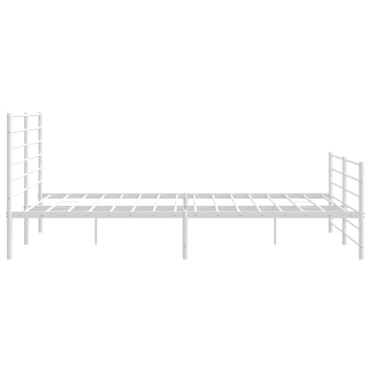 Giroletto con Testiera e Pediera Metallo Bianco 200x200 cm