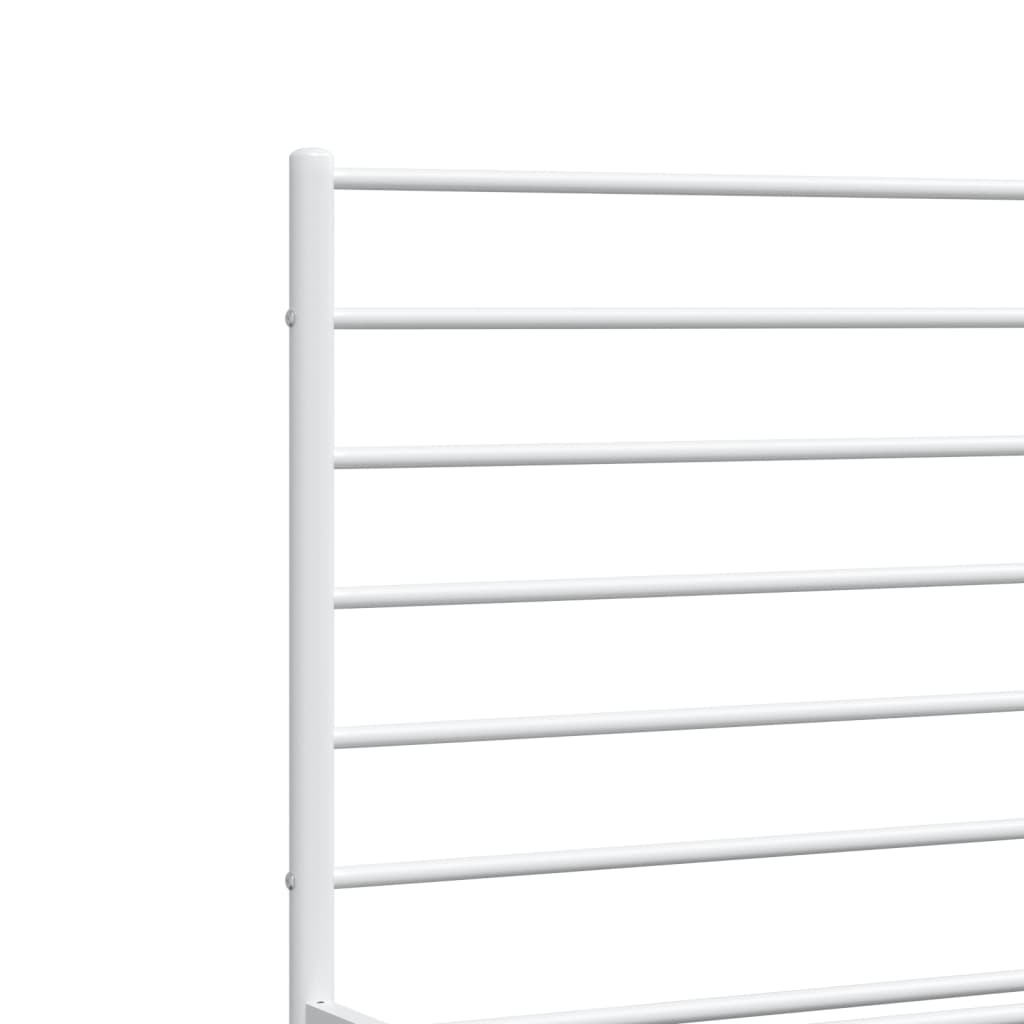 Giroletto con Testiera e Pediera Metallo Bianco 200x200 cm