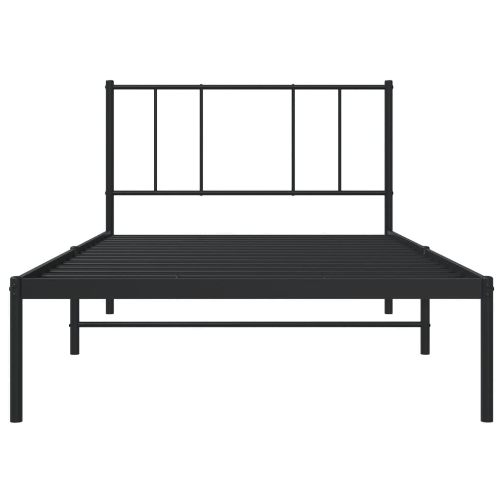 Giroletto con Testiera in Metallo Nero 75x190 cm - homemem39