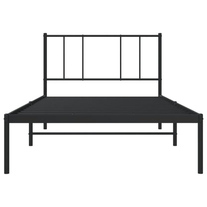 Giroletto con Testiera in Metallo Nero 75x190 cm - homemem39