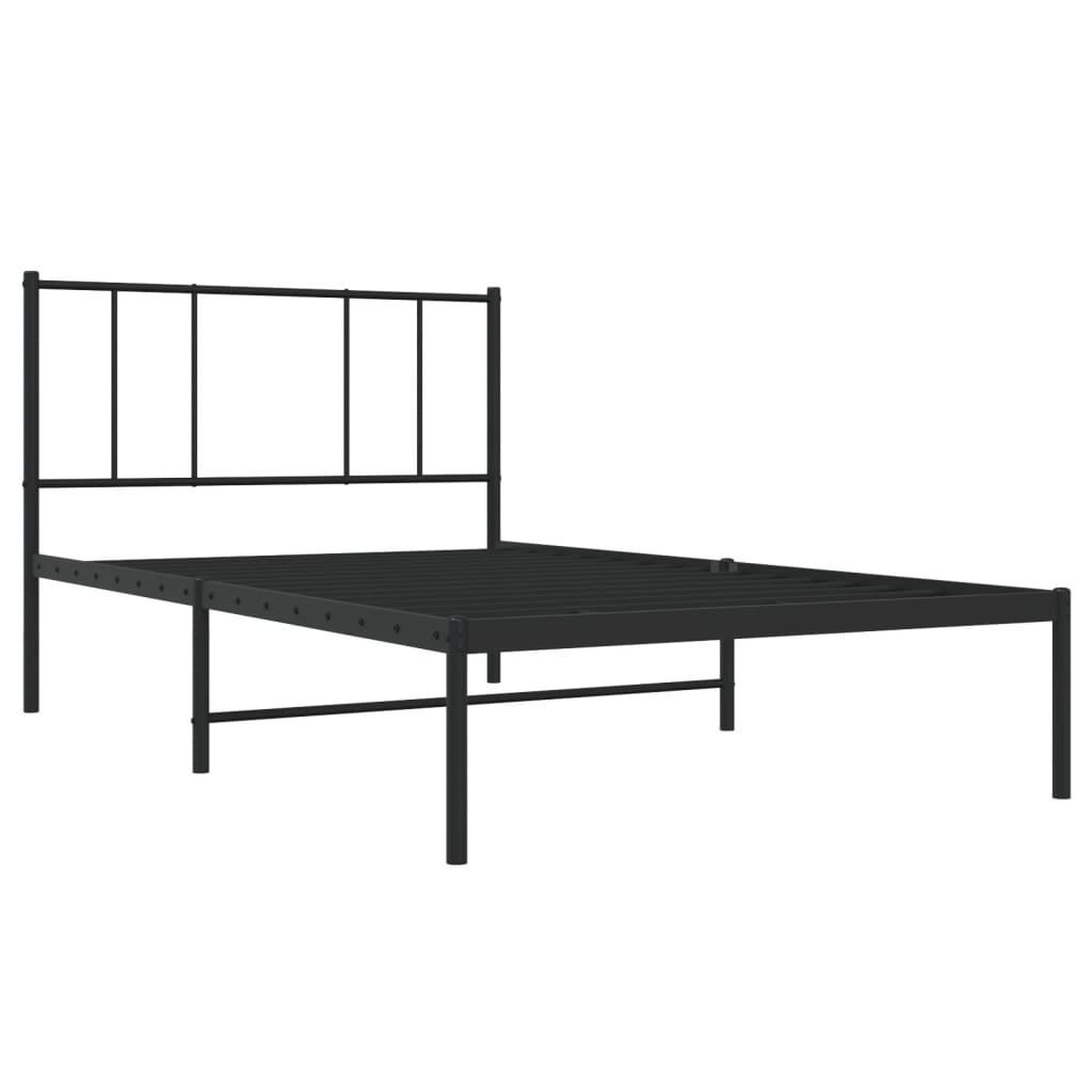 Giroletto con Testiera in Metallo Nero 80x200 cm - homemem39