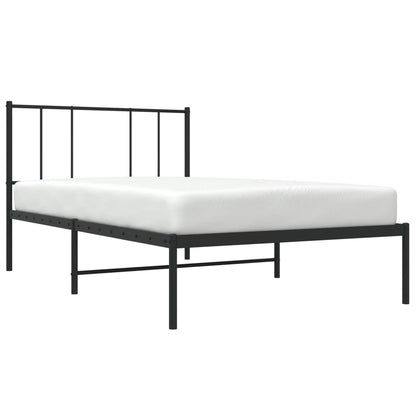 Giroletto con Testiera in Metallo Nero 90x200 cm