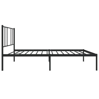 Giroletto con Testiera in Metallo Nero 90x200 cm