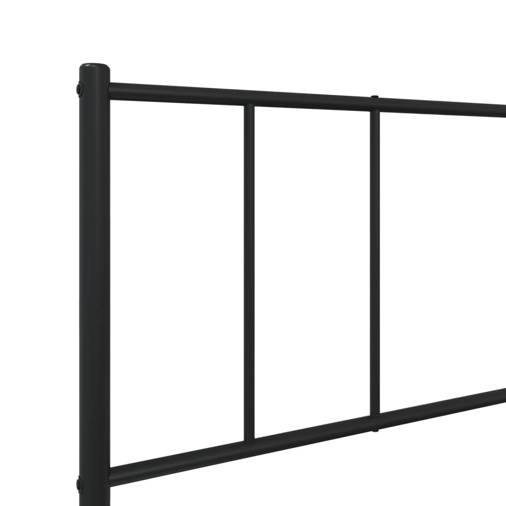 Giroletto con Testiera in Metallo Nero 90x200 cm