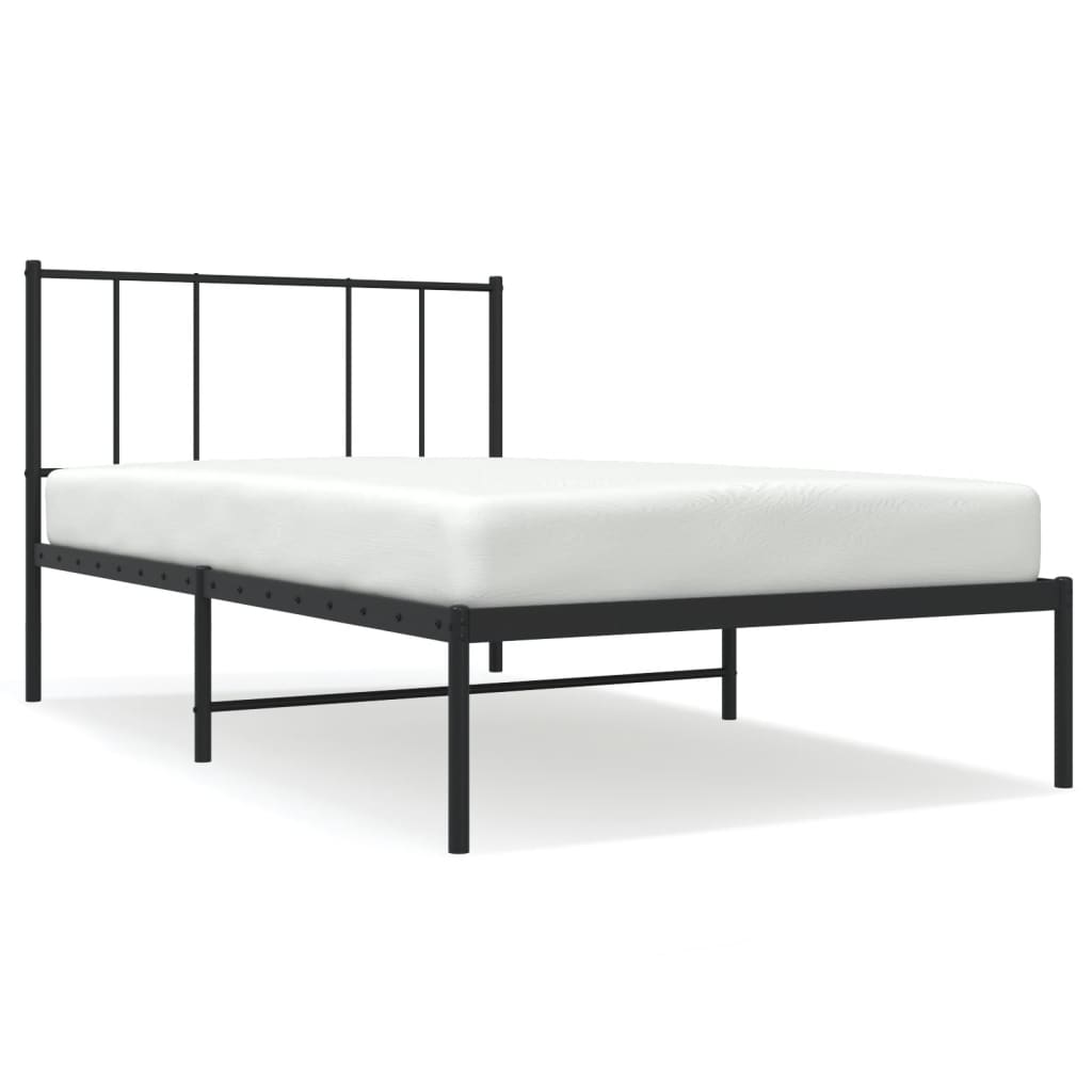 Giroletto con Testiera Metallo Nero 100x200 cm | homemem39