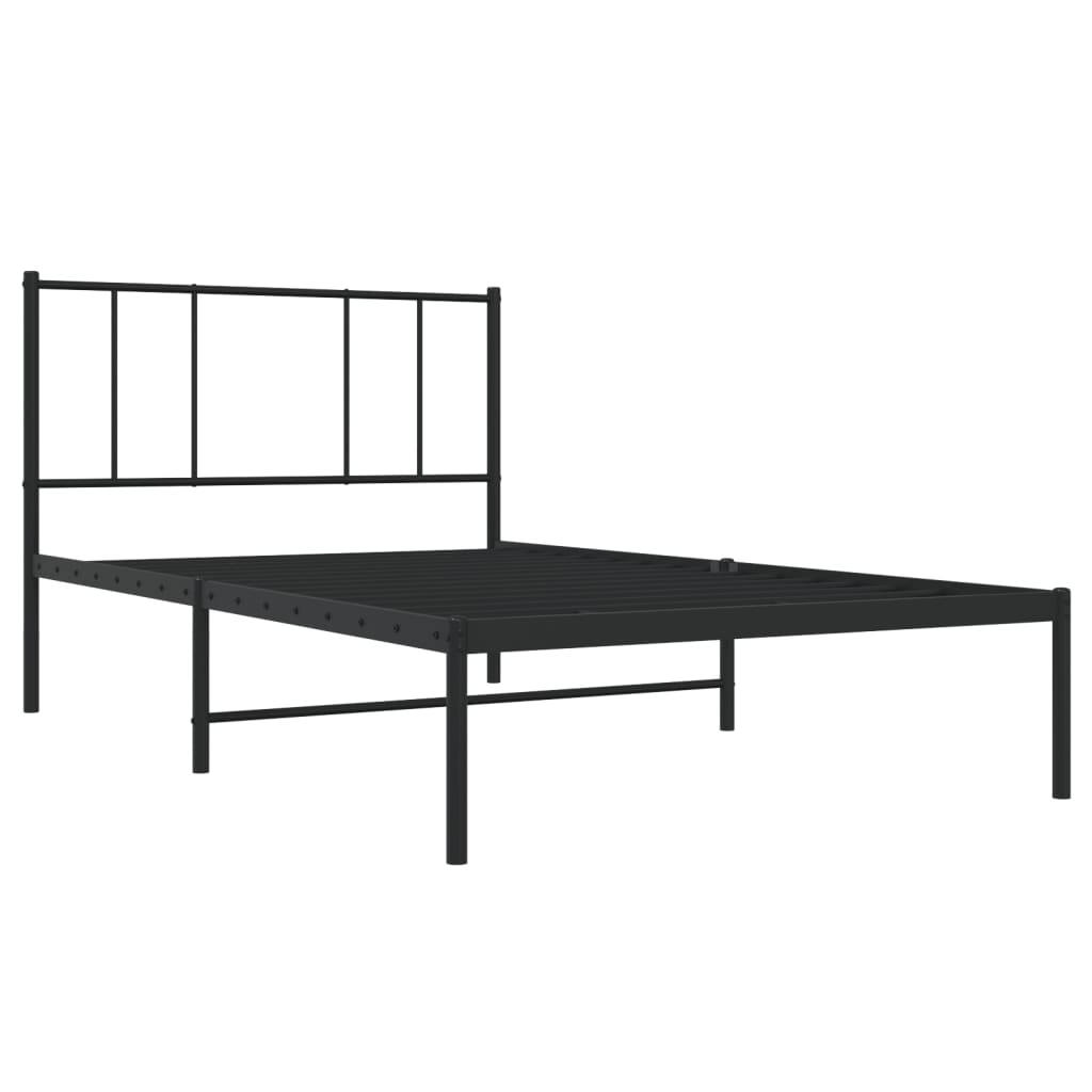 Giroletto con Testiera Metallo Nero 100x200 cm | homemem39