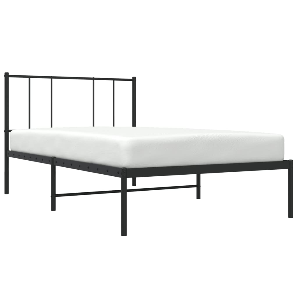 Giroletto con Testiera Metallo Nero 100x200 cm | homemem39