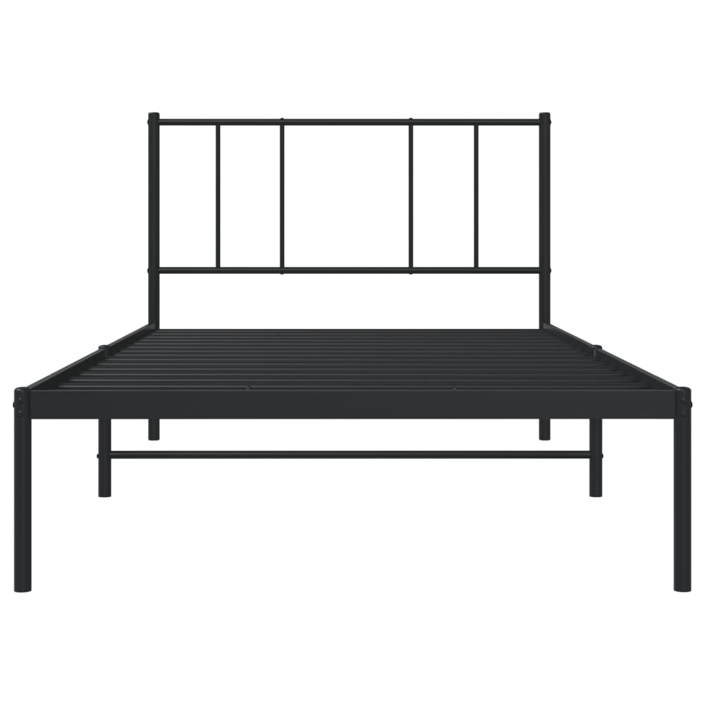 Giroletto con Testiera Metallo Nero 100x200 cm