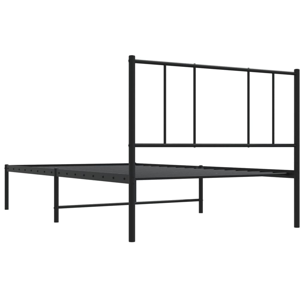 Giroletto con Testiera Metallo Nero 100x200 cm | homemem39