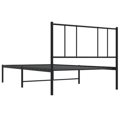 Giroletto con Testiera Metallo Nero 100x200 cm | homemem39