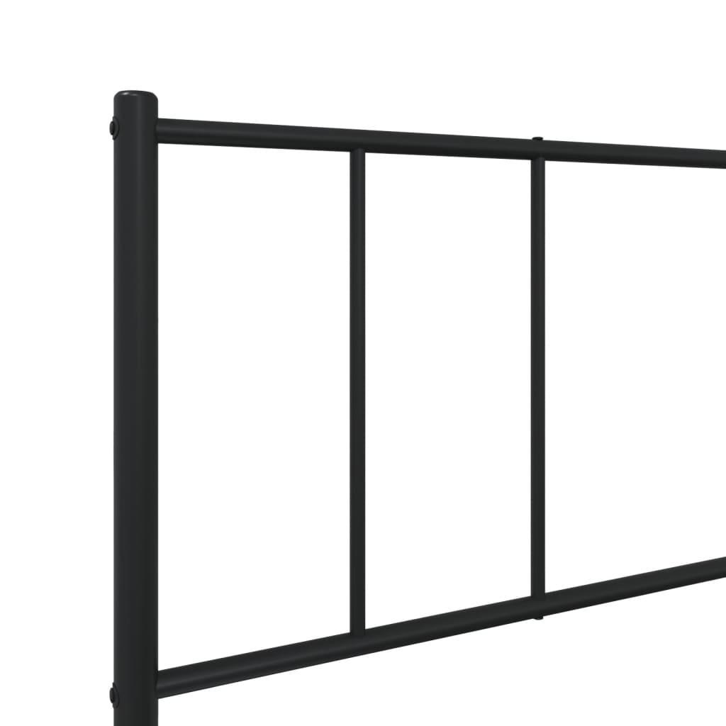Giroletto con Testiera Metallo Nero 100x200 cm