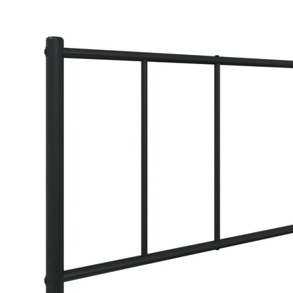 Giroletto con Testiera Metallo Nero 100x200 cm