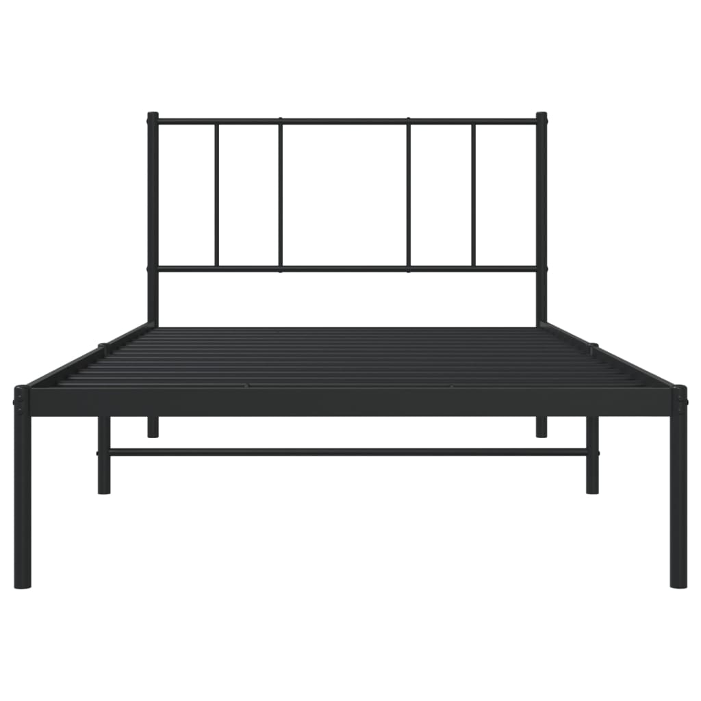 Giroletto con Testiera in Metallo Nero 107x203 cm | homemem39
