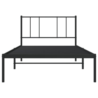 Giroletto con Testiera in Metallo Nero 107x203 cm | homemem39