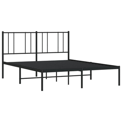 Giroletto con Testiera in Metallo Nero 140x190 cm - homemem39