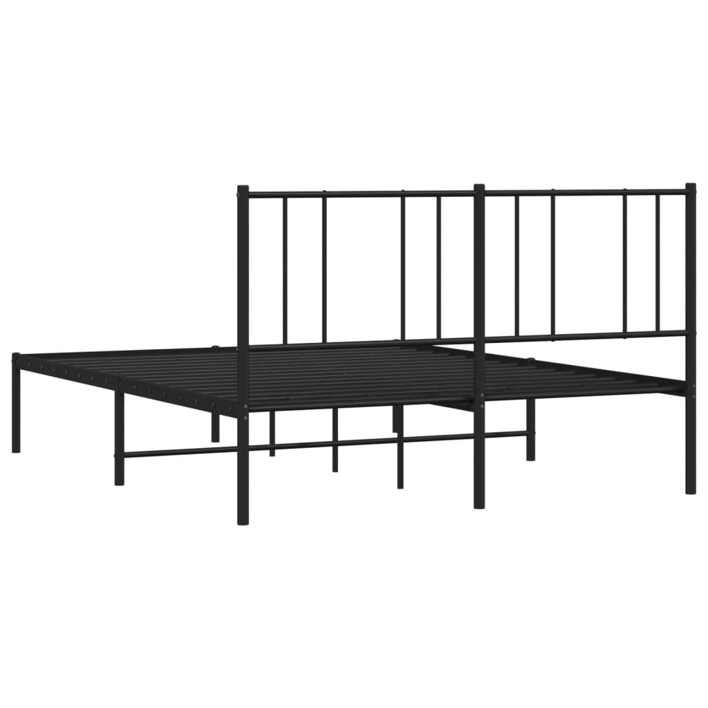 Giroletto con Testiera in Metallo Nero 140x190 cm - homemem39