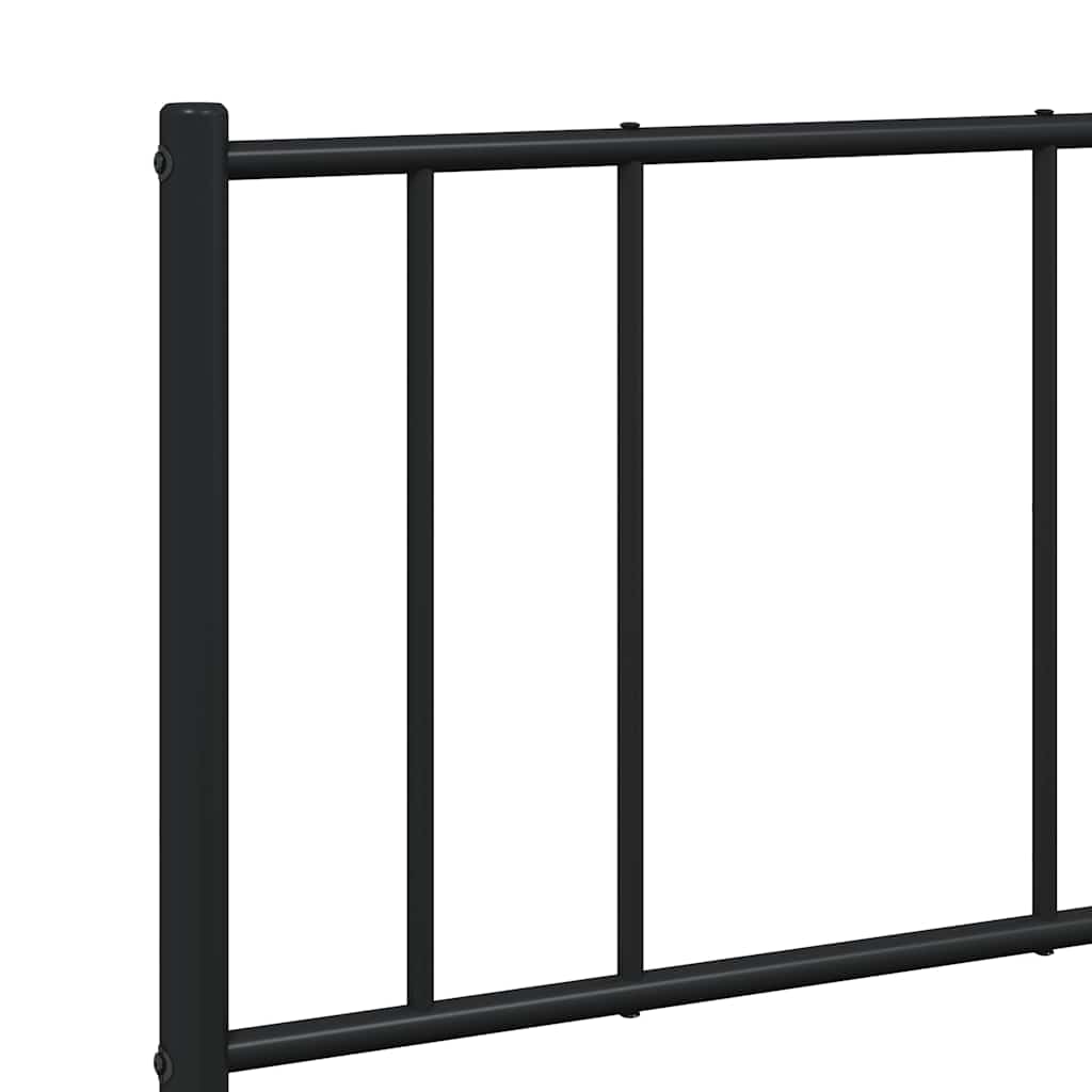 Giroletto con Testiera in Metallo Nero 140x190 cm