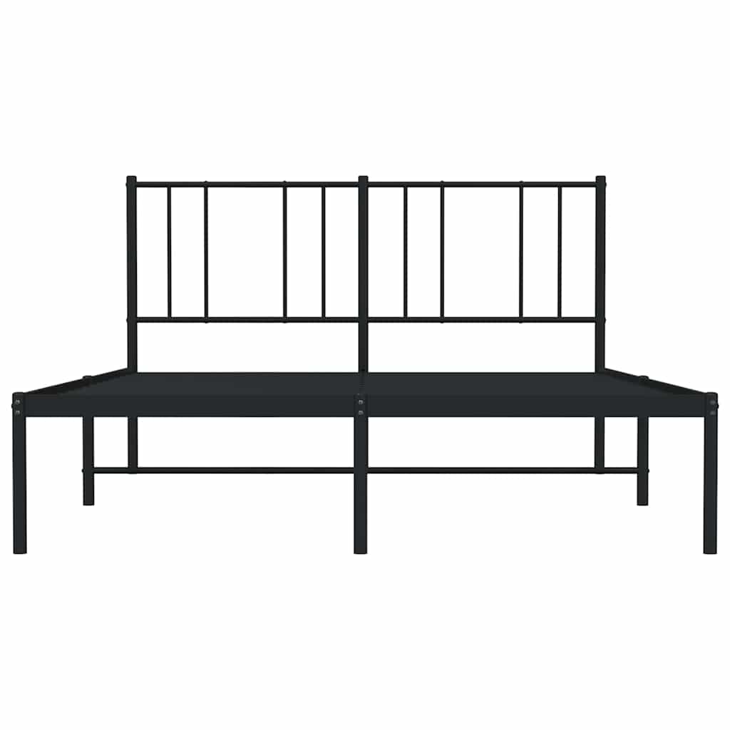 Giroletto con Testiera in Metallo Nero 140x200 cm