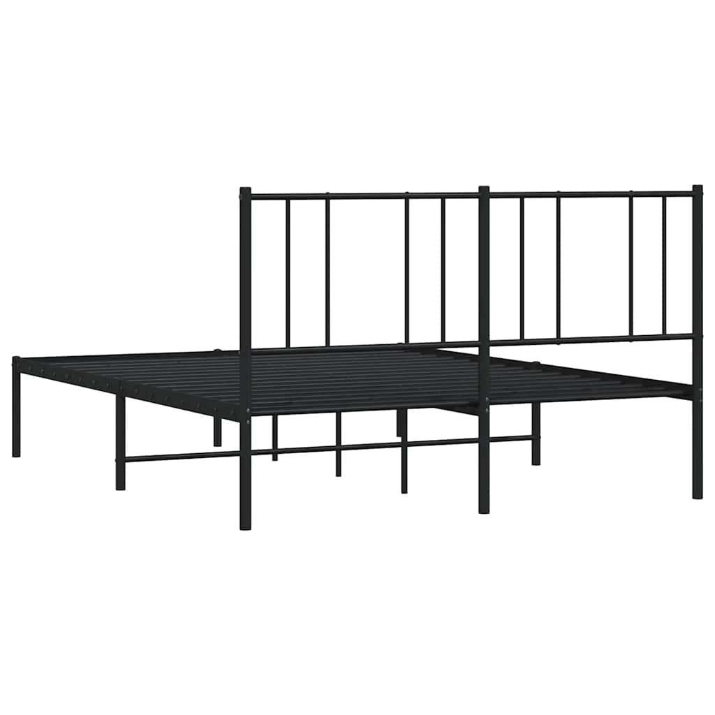 Giroletto con Testiera in Metallo Nero 150x200 cm | homemem39