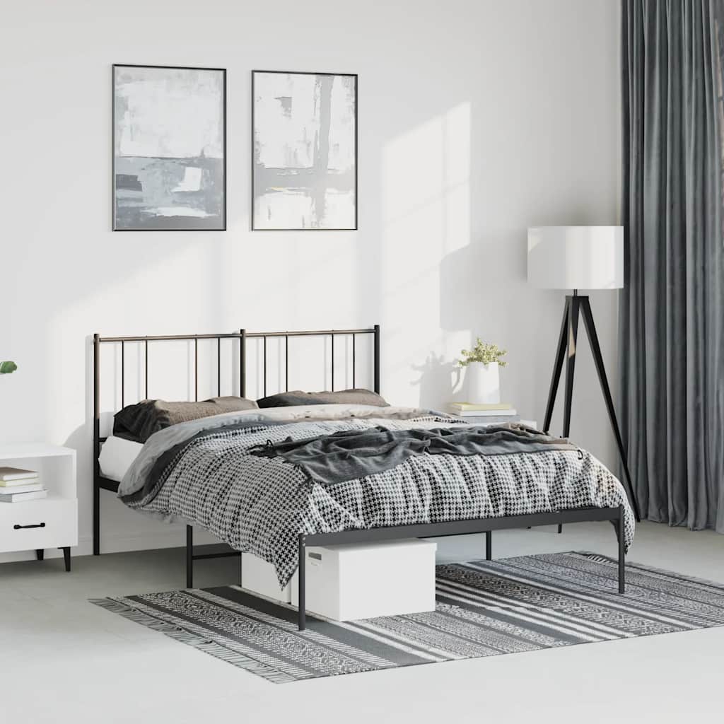 Giroletto con Testiera in Metallo Nero 150x200 cm | homemem39