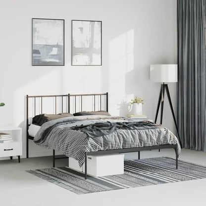Giroletto con Testiera in Metallo Nero 150x200 cm | homemem39