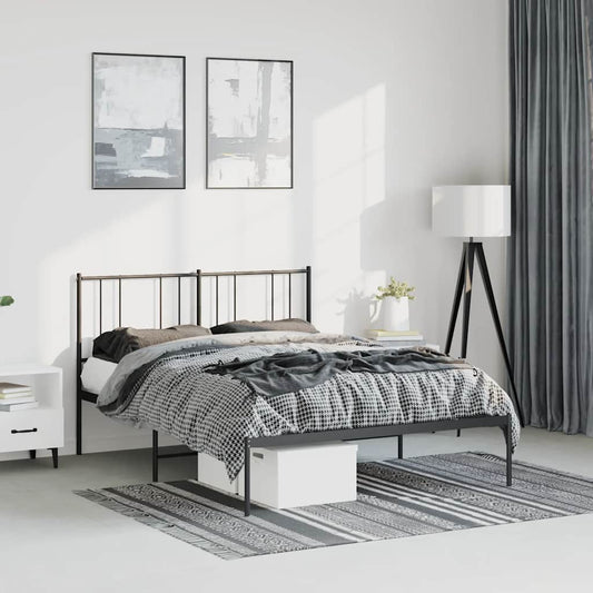 Giroletto con Testiera in Metallo Nero 150x200 cm | homemem39