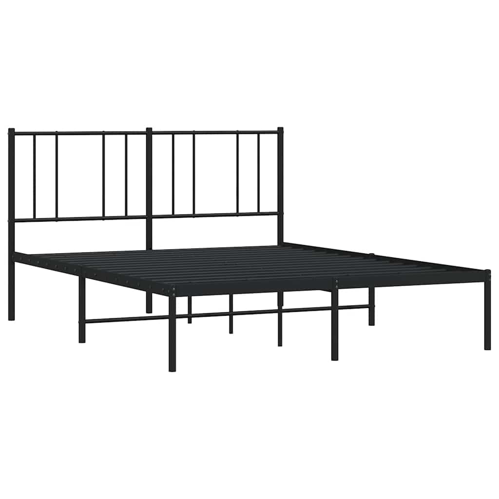 Giroletto con Testiera in Metallo Nero 160x200 cm | homemem39