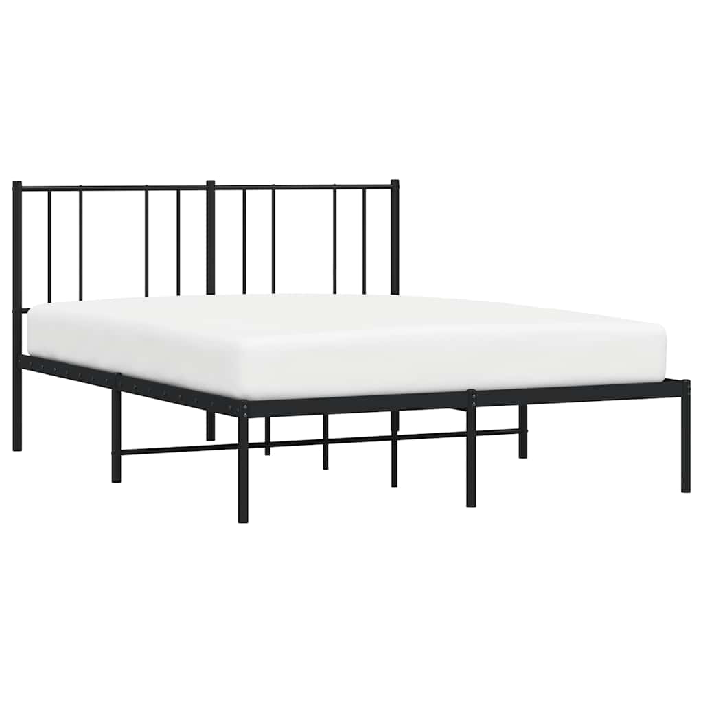 Giroletto con Testiera in Metallo Nero 160x200 cm | homemem39