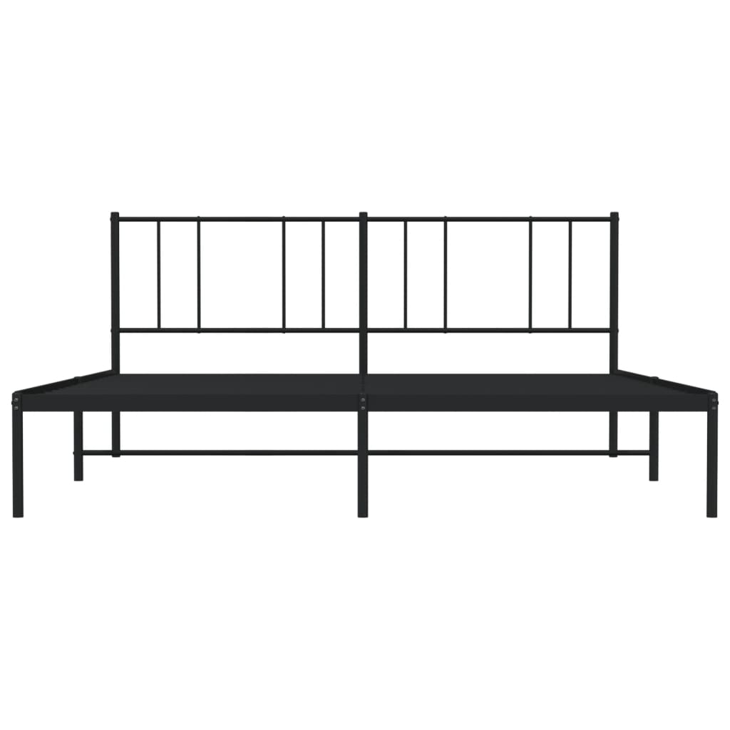 Giroletto con Testiera in Metallo Nero 180x200 cm