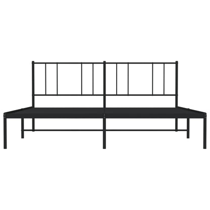 Giroletto con Testiera in Metallo Nero 180x200 cm
