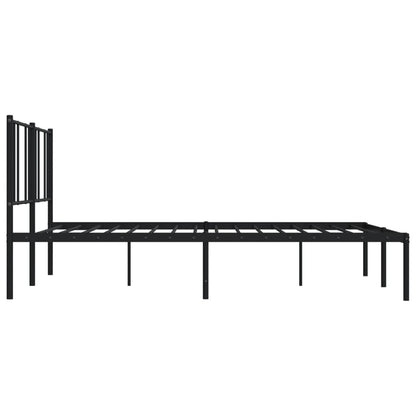 Giroletto con Testiera in Metallo Nero 180x200 cm