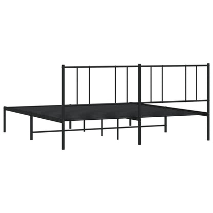 Giroletto con Testiera in Metallo Nero 180x200 cm