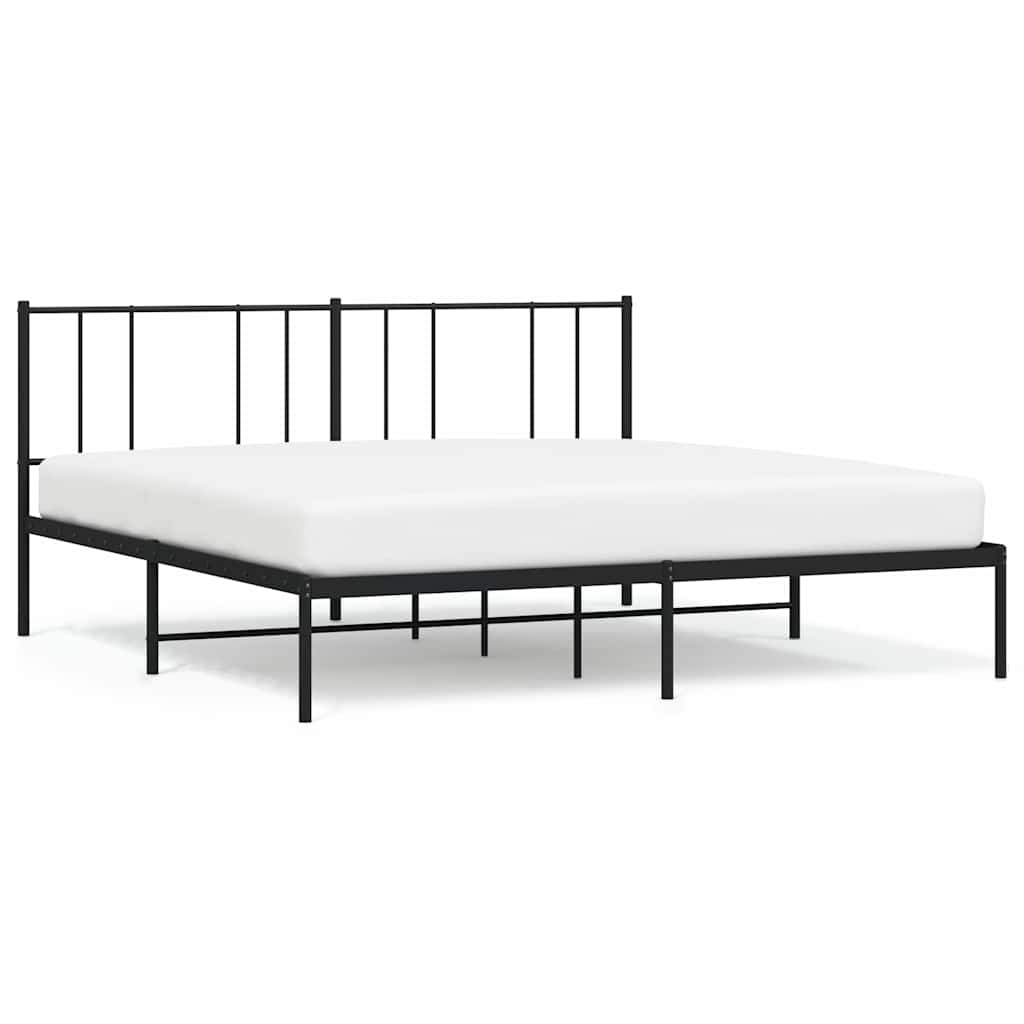 Giroletto con Testiera in Metallo Nero 183x213 cm | homemem39