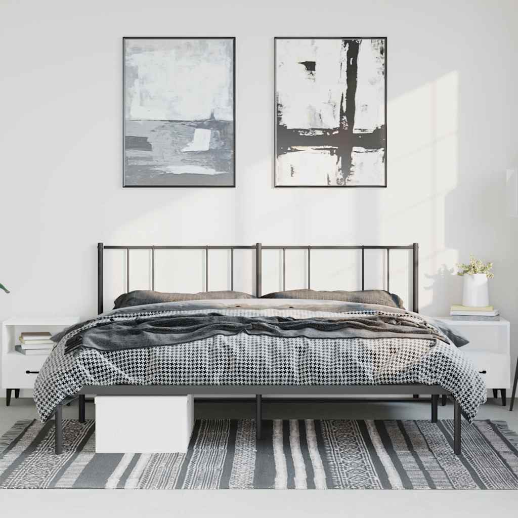 Giroletto con Testiera in Metallo Nero 183x213 cm | homemem39