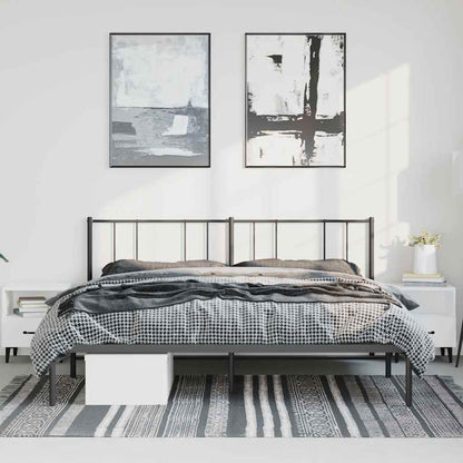 Giroletto con Testiera in Metallo Nero 183x213 cm | homemem39
