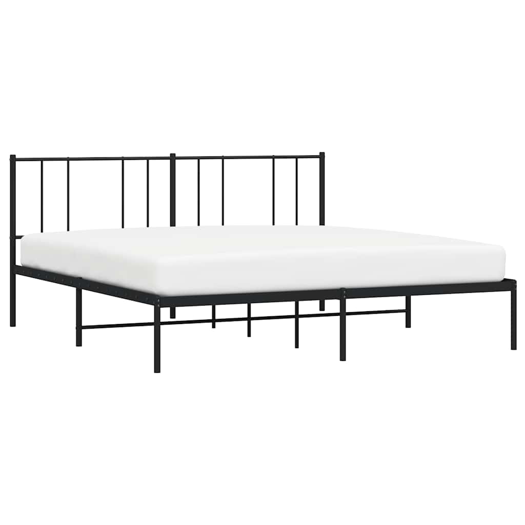 Giroletto con Testiera in Metallo Nero 183x213 cm | homemem39