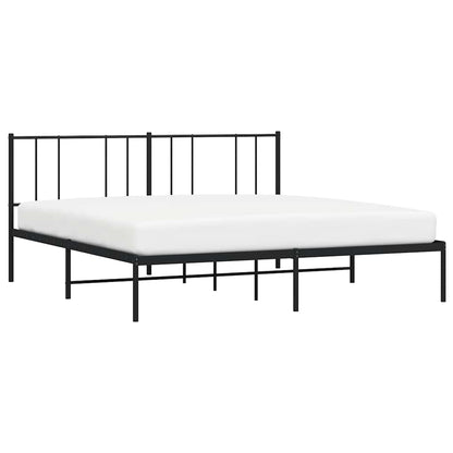 Giroletto con Testiera in Metallo Nero 183x213 cm | homemem39
