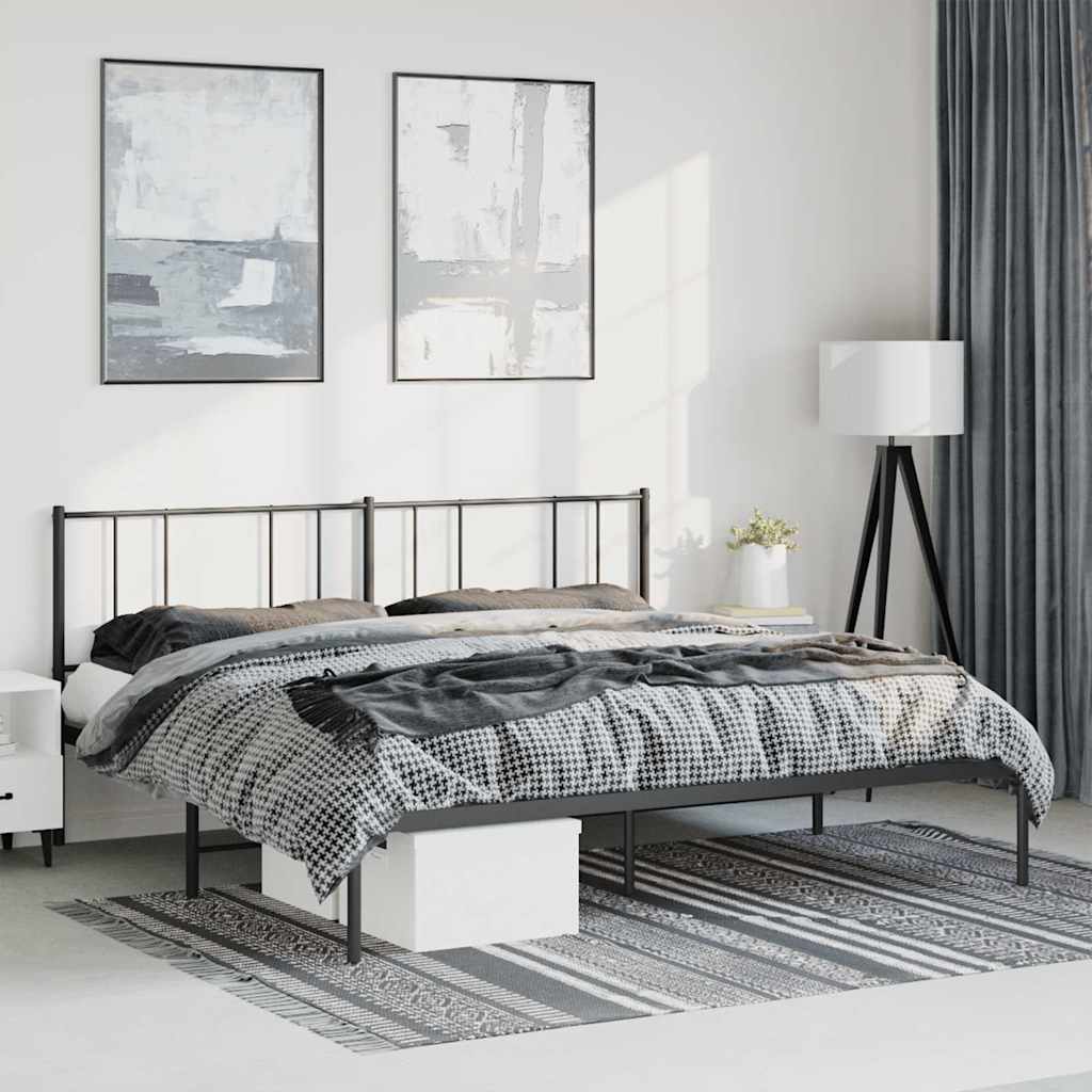 Giroletto con Testiera in Metallo Nero 183x213 cm | homemem39