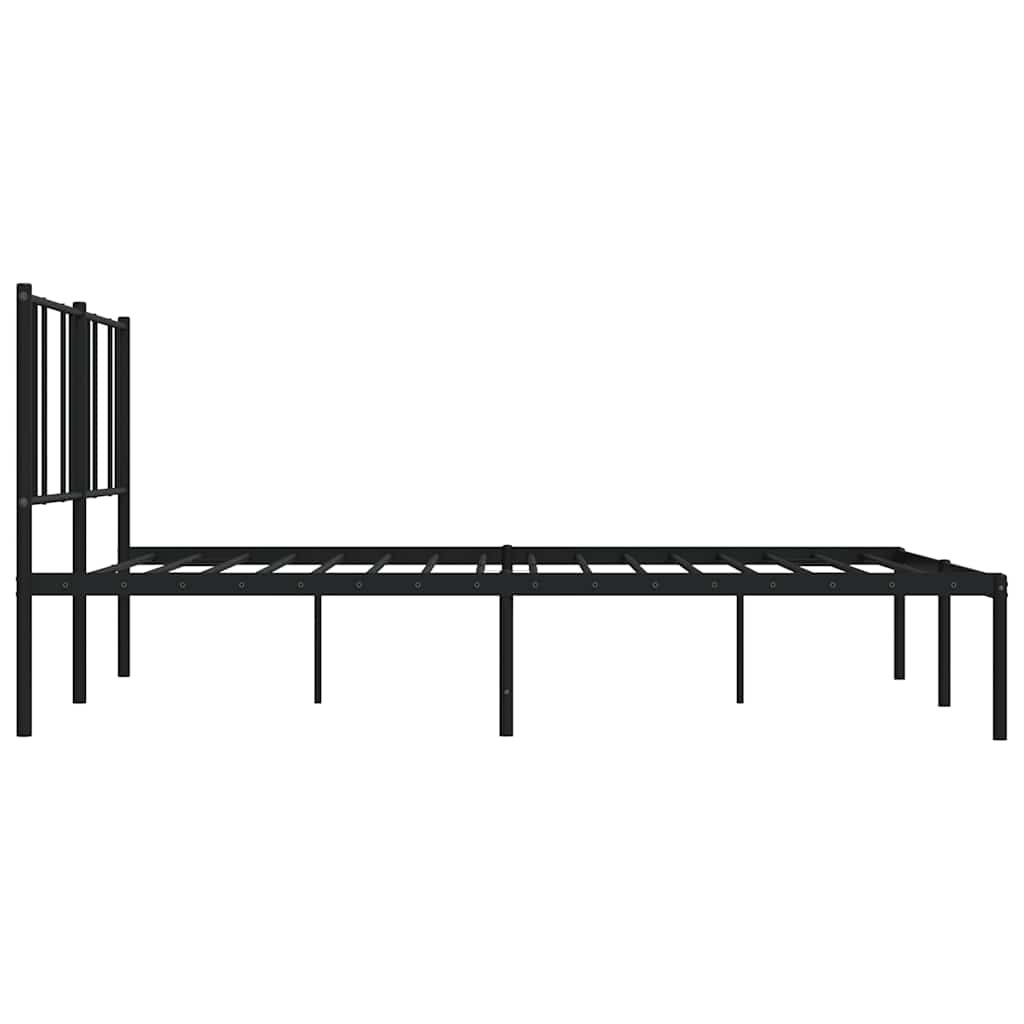 Giroletto con Testiera in Metallo Nero 193x203 cm - homemem39