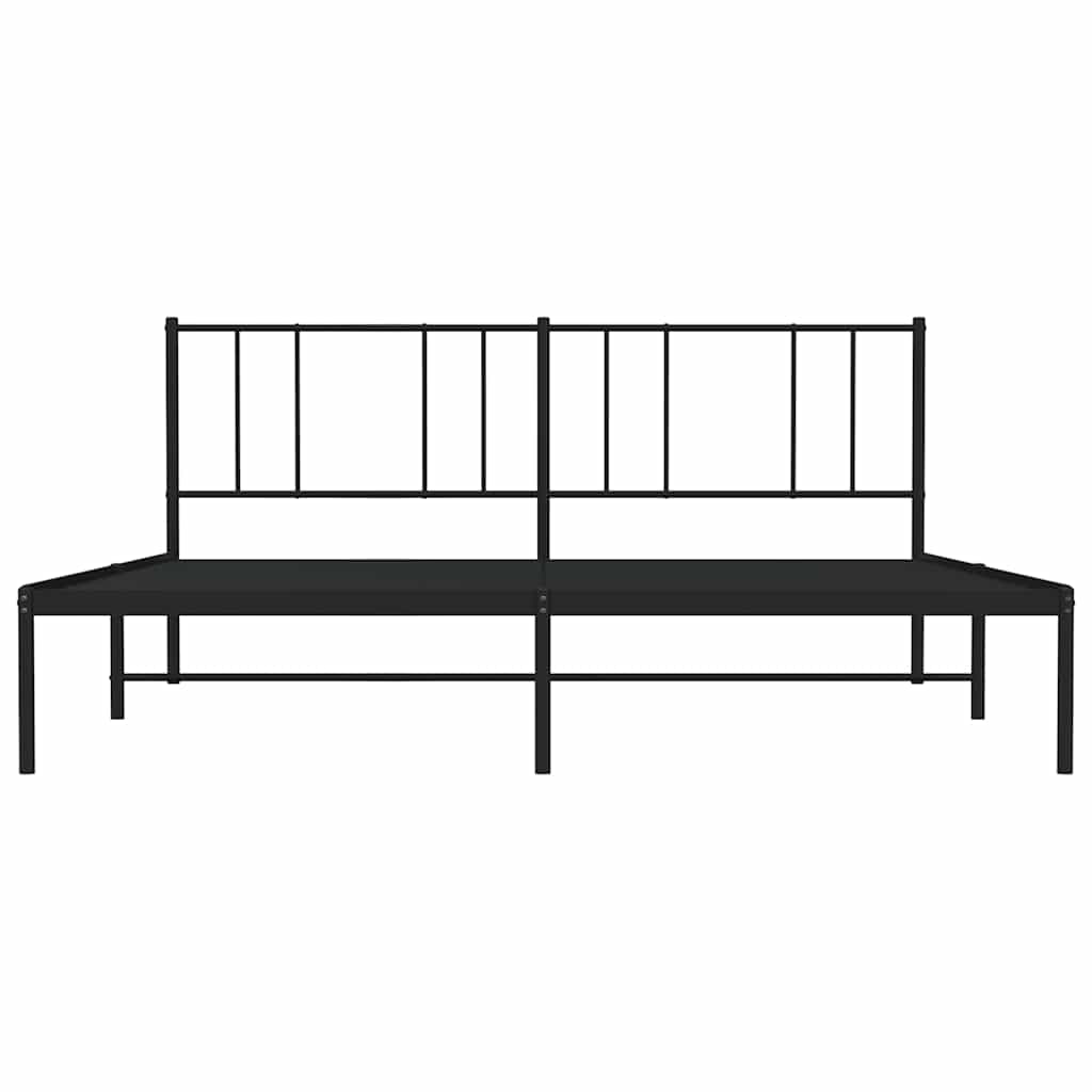 Giroletto con Testiera in Metallo Nero 200x200 cm