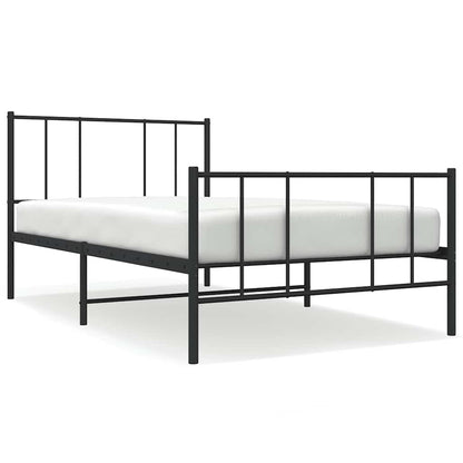 Giroletto con Testiera e Pediera Metallo Nero 75x190 cm | homemem39