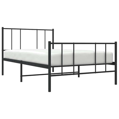 Giroletto con Testiera e Pediera Metallo Nero 75x190 cm | homemem39
