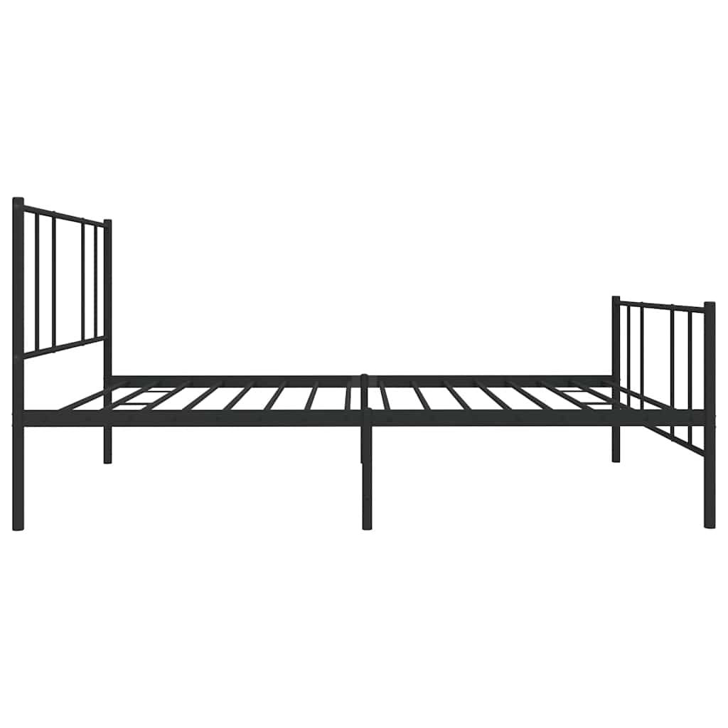 Giroletto con Testiera e Pediera Metallo Nero 75x190 cm | homemem39