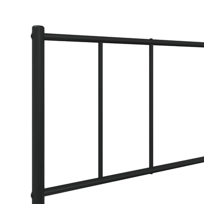 Giroletto con Testiera e Pediera Metallo Nero 90x190 cm