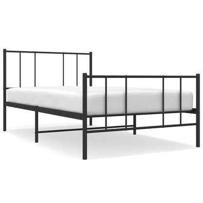 Giroletto con Testiera e Pediera Metallo Nero 107x203 cm | homemem39