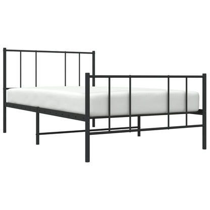 Giroletto con Testiera e Pediera Metallo Nero 107x203 cm | homemem39