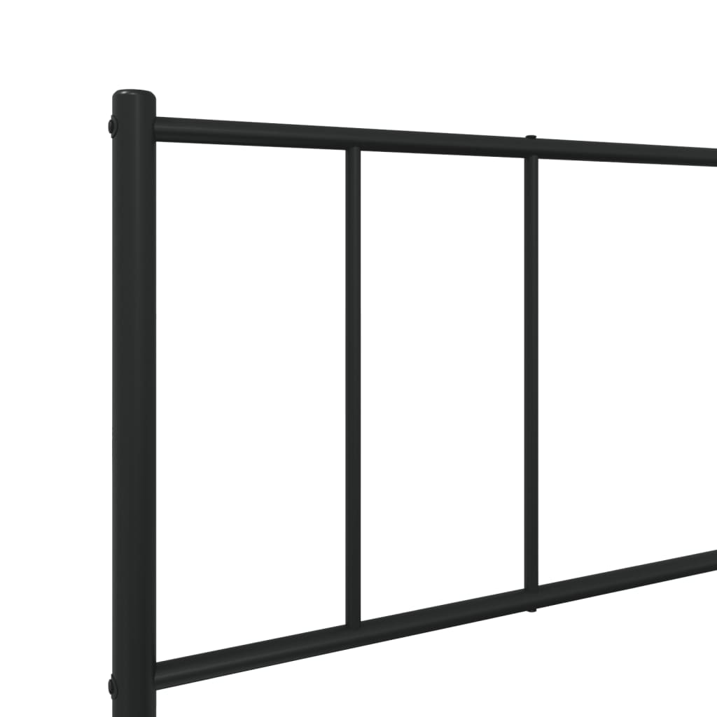 Giroletto con Testiera e Pediera Metallo Nero 107x203 cm | homemem39
