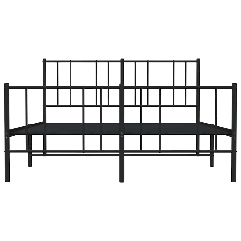 Giroletto con Testiera e Pediera Metallo Nero 120x190 cm | homemem39