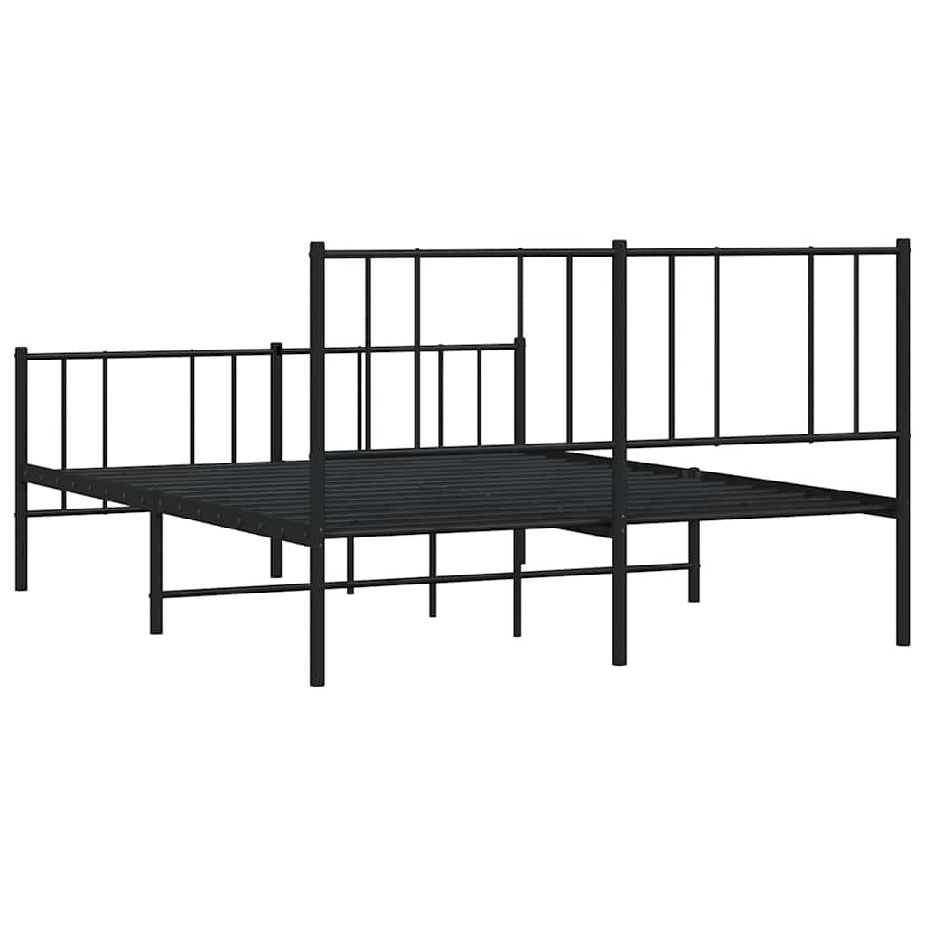 Giroletto con Testiera e Pediera Metallo Nero 120x190 cm
